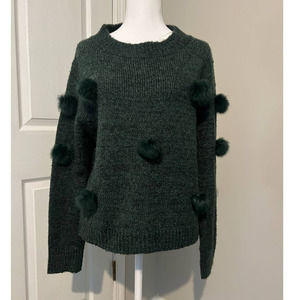 Women's‎ MICHELLE NICOLE Green Long Sleeve Scoop Neck Sweater Size Medium